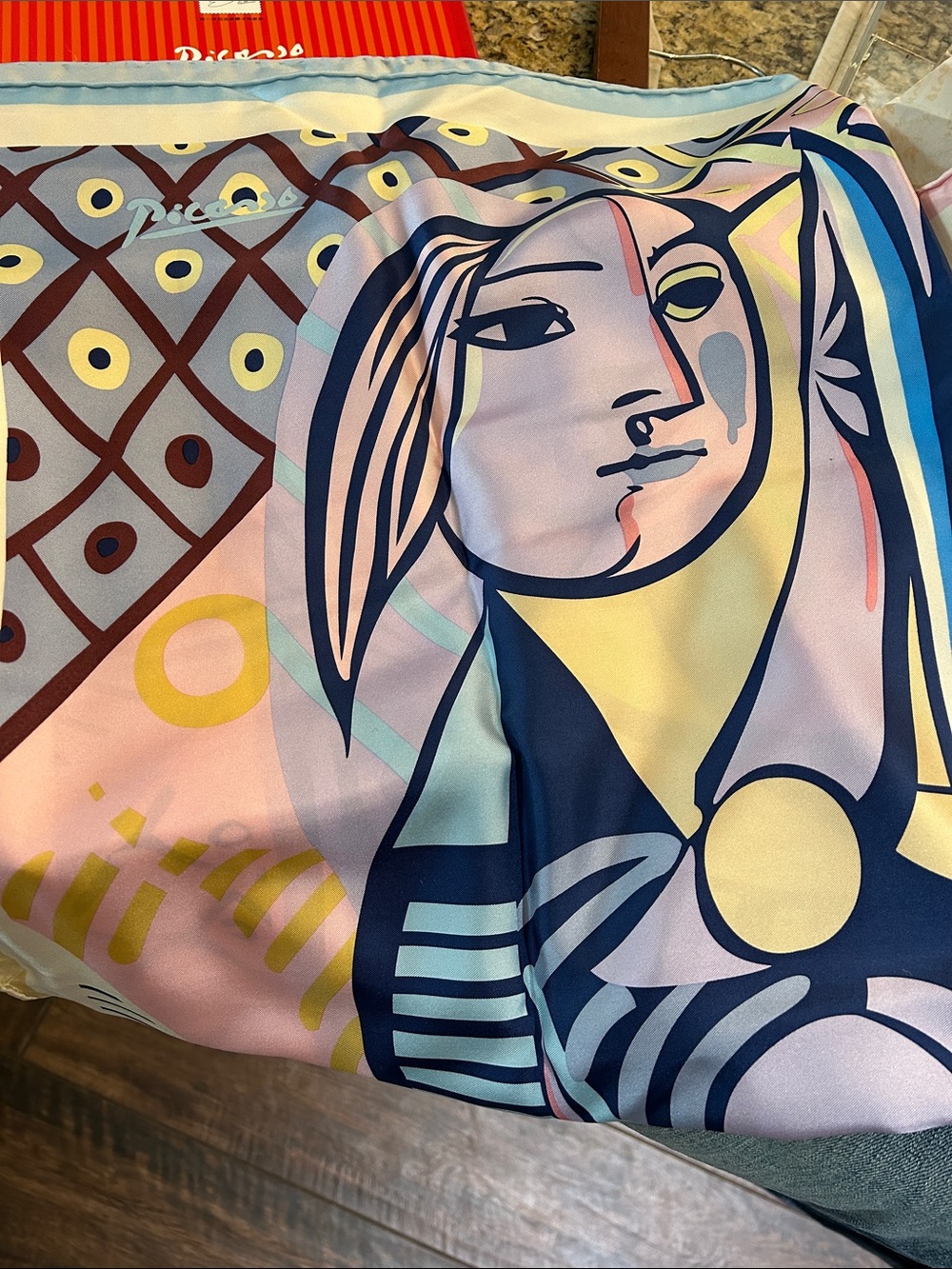 Picasso 2006 100% Silk Twill Scarf 34” x 69” Pastel - Succession